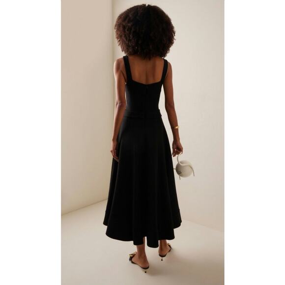 NWT Alexis Fiore Dress in Black Midi A-Line Wool Size Large - Picture 3 of 16